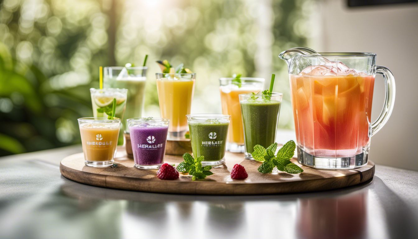 An assortment of Herbalife beverages