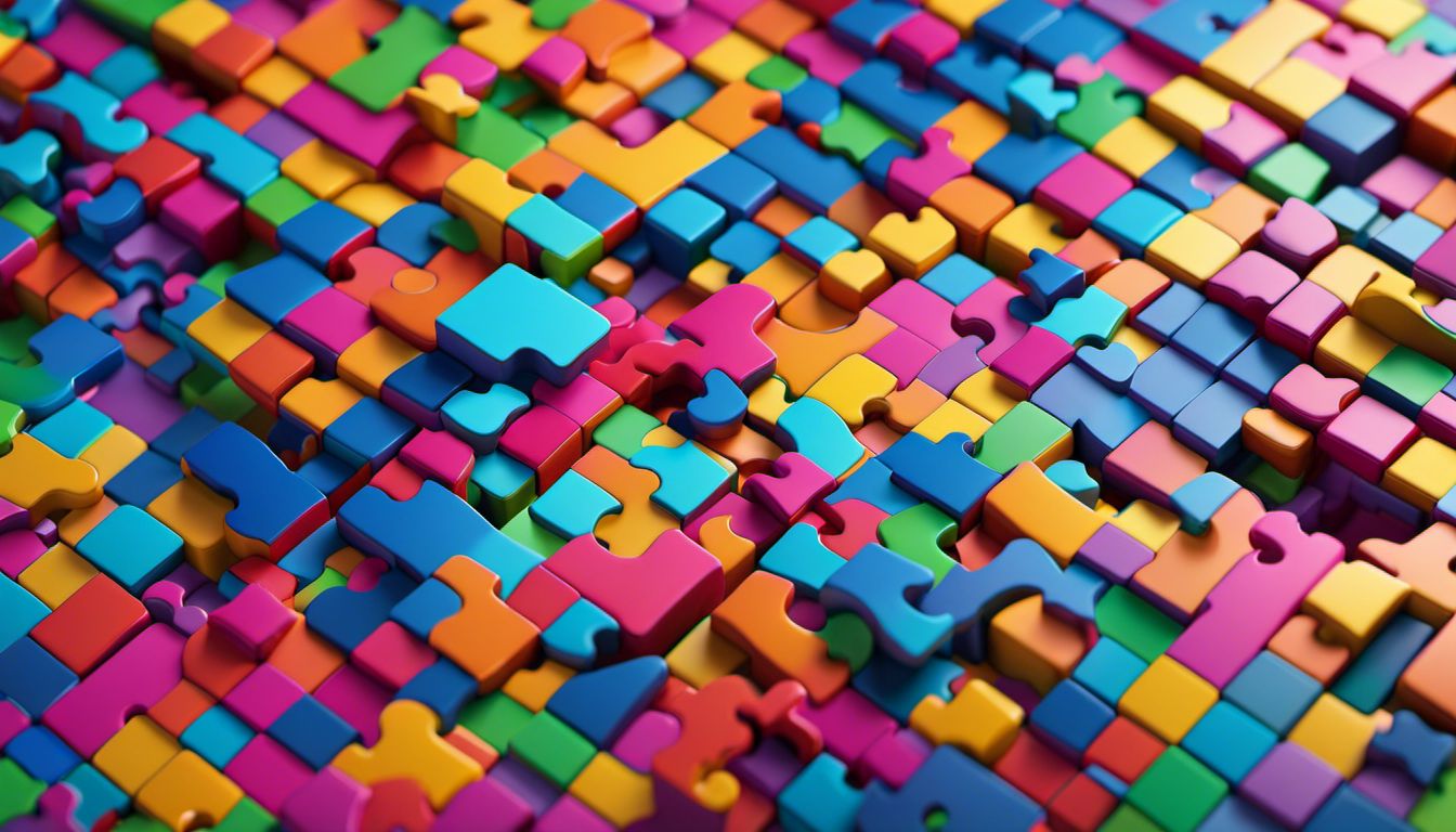 Colorful puzzle piece in a sea of interconnected pieces, highlighting diversity.