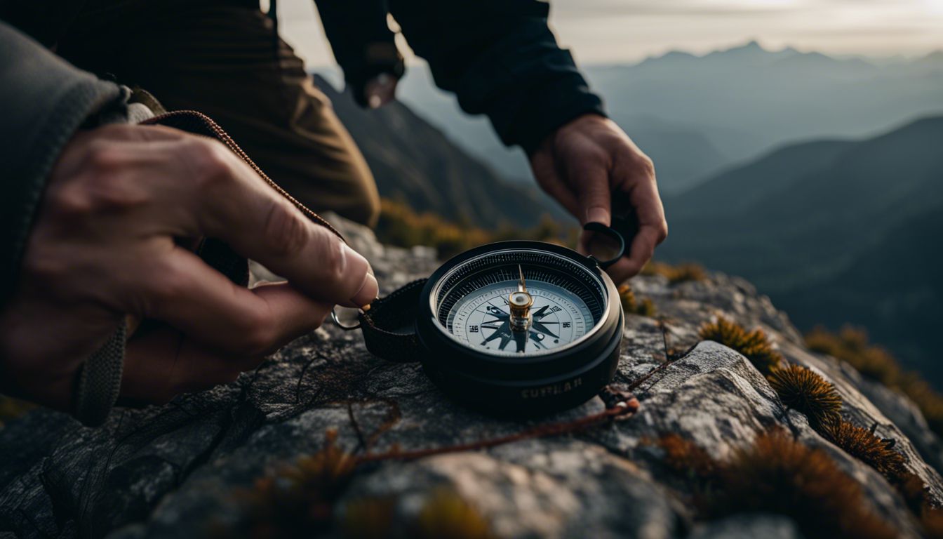 man using a compass navigating love and life
