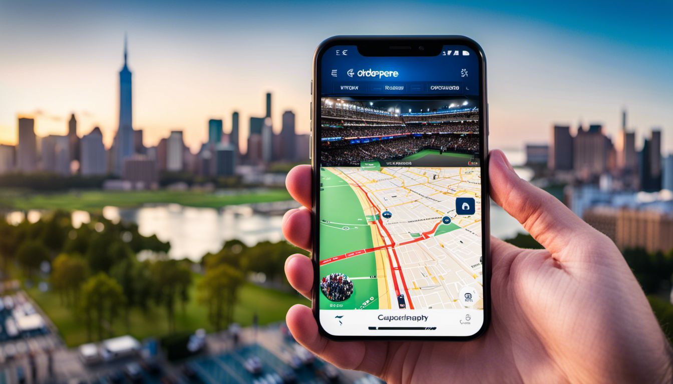 Smartphone displays rideshare app for US Open Tennis Championships.