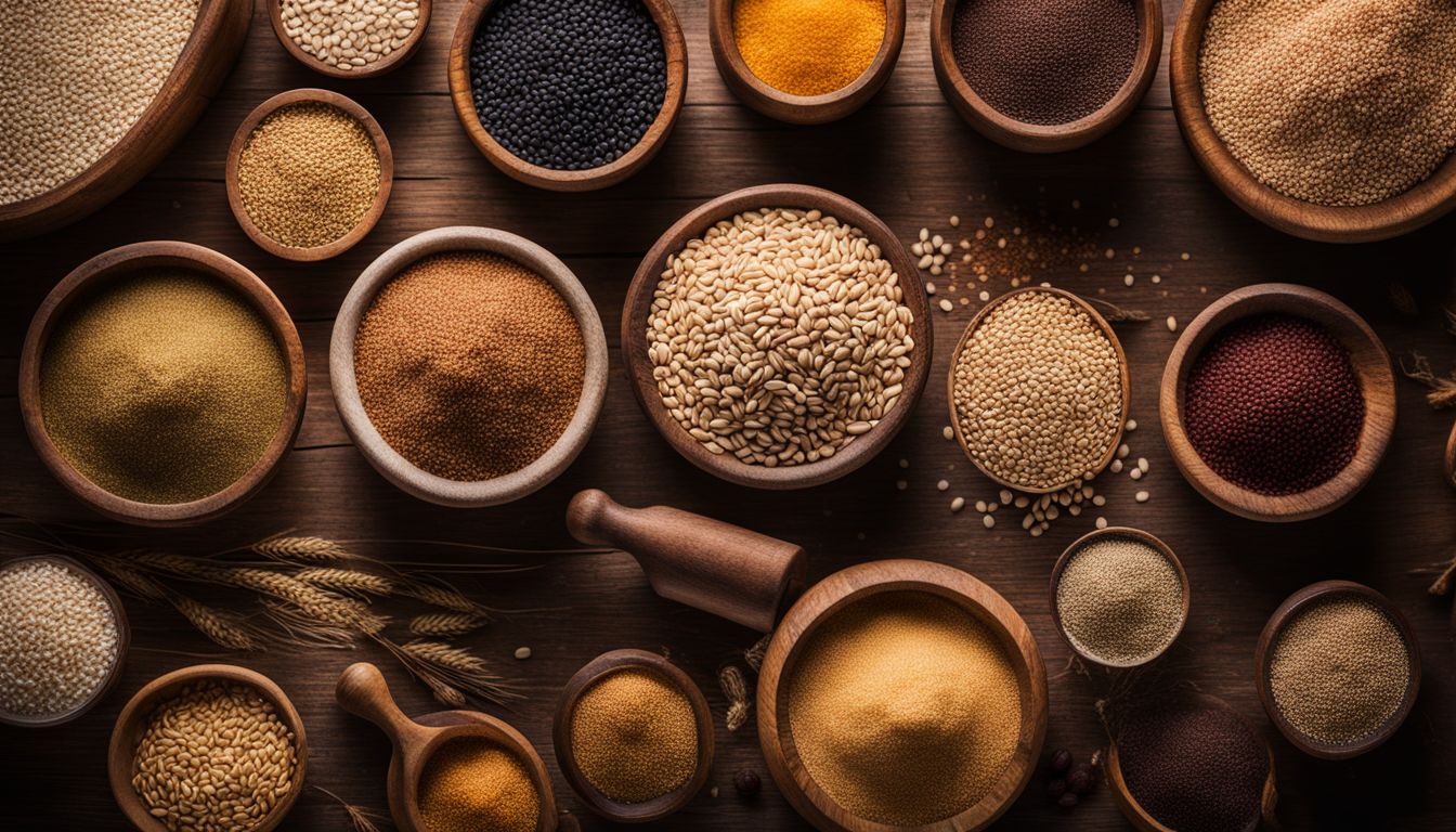 A diverse collection of grains used in beer making.