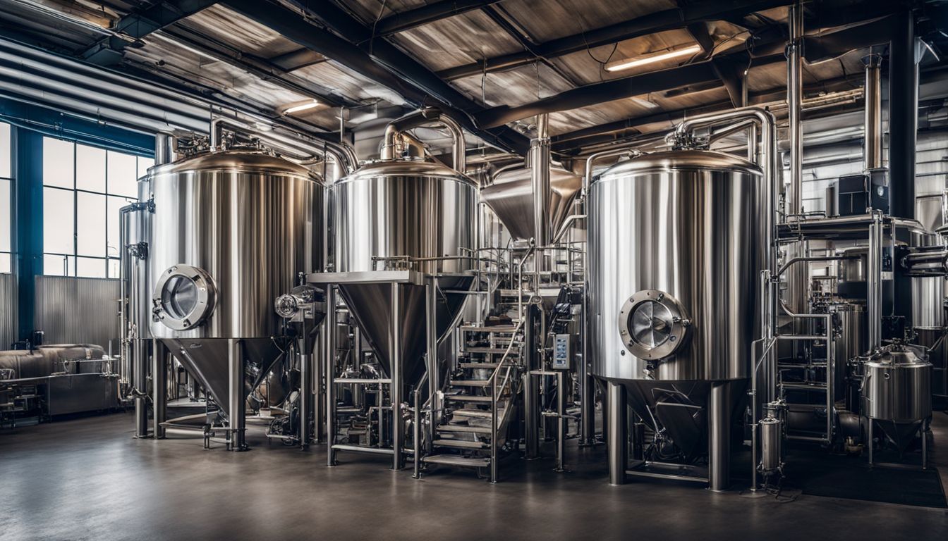 Industrial brewing facility showcasing latest innovations in grain crushing technology.