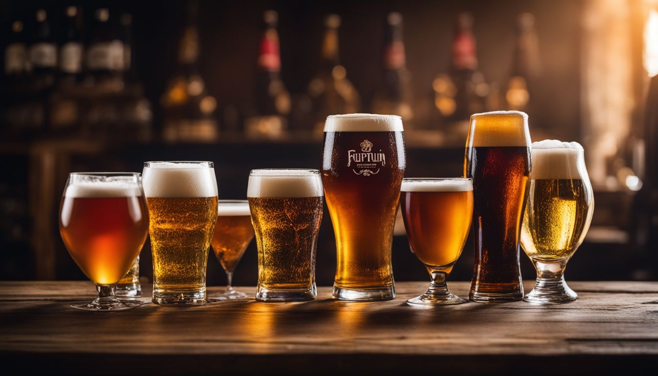 A photo of various beer styles from around the world.