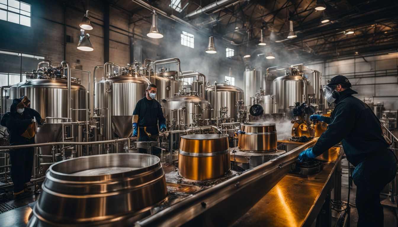 An industrial brewery showcasing the economic impact of the beer industry.