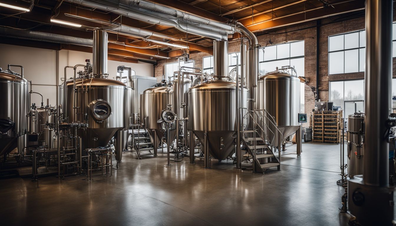 A photo of brewery equipment and testing tools in a organized environment.
