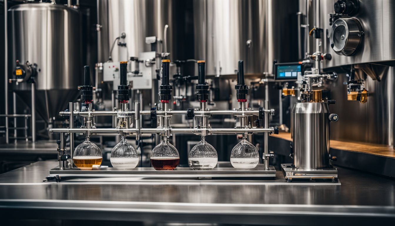 Photo of Wort testing equipment in a modern brewery laboratory.