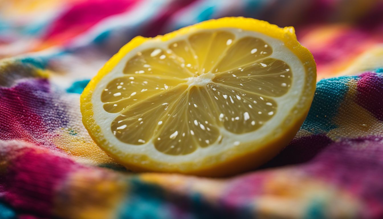 A close-up photo of a lemon being squeezed onto a fabric stain with various people showcasing different styles.