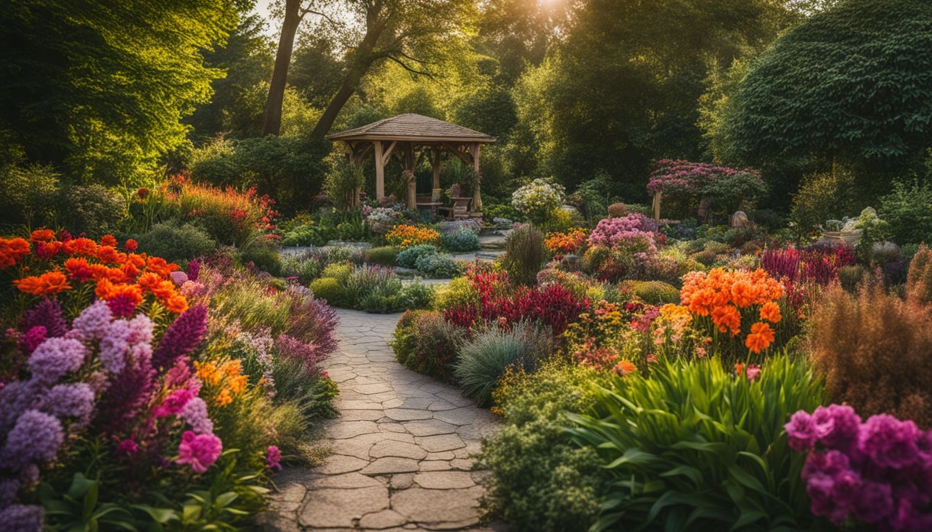 A colorful garden with diverse flowers, people, and fashion photographed with high-quality cameras and featured by popular media outlets.