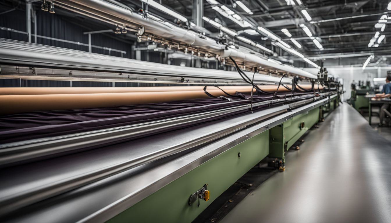 A high-tech factory producing Modal fabric with diverse workers and efficient production processes.