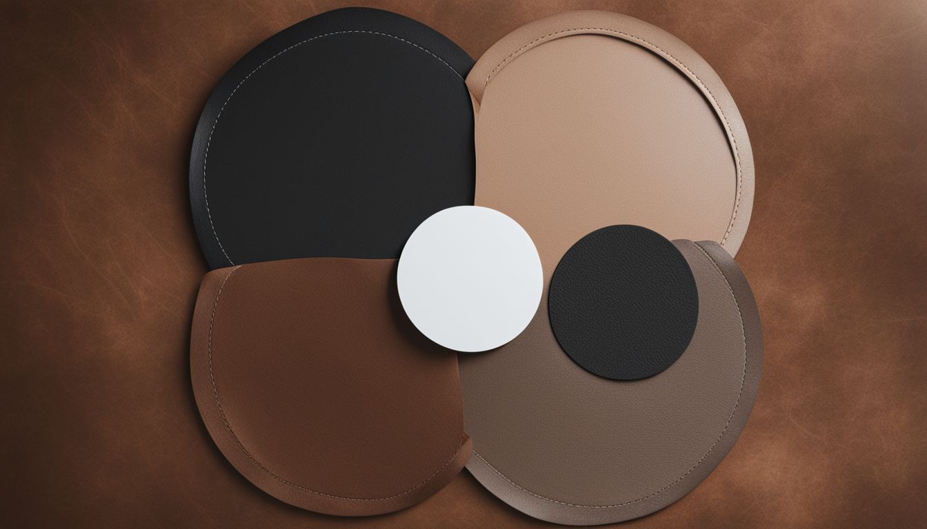 A venn diagram comparing vegan leather and real leather, focusing on sustainability and impact on animals.