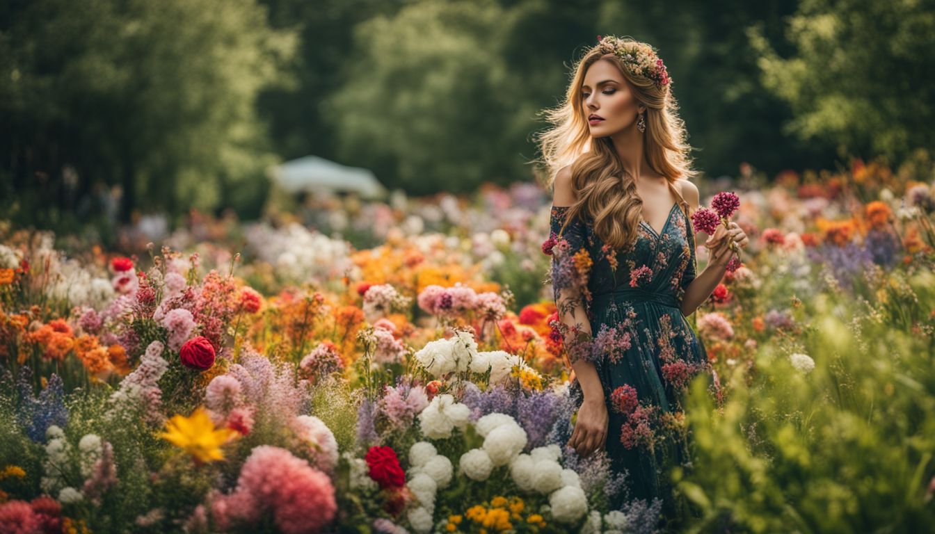 A vibrant array of colorful flowers in full bloom, surrounded by lush green foliage, captured in a crystal clear photograph.