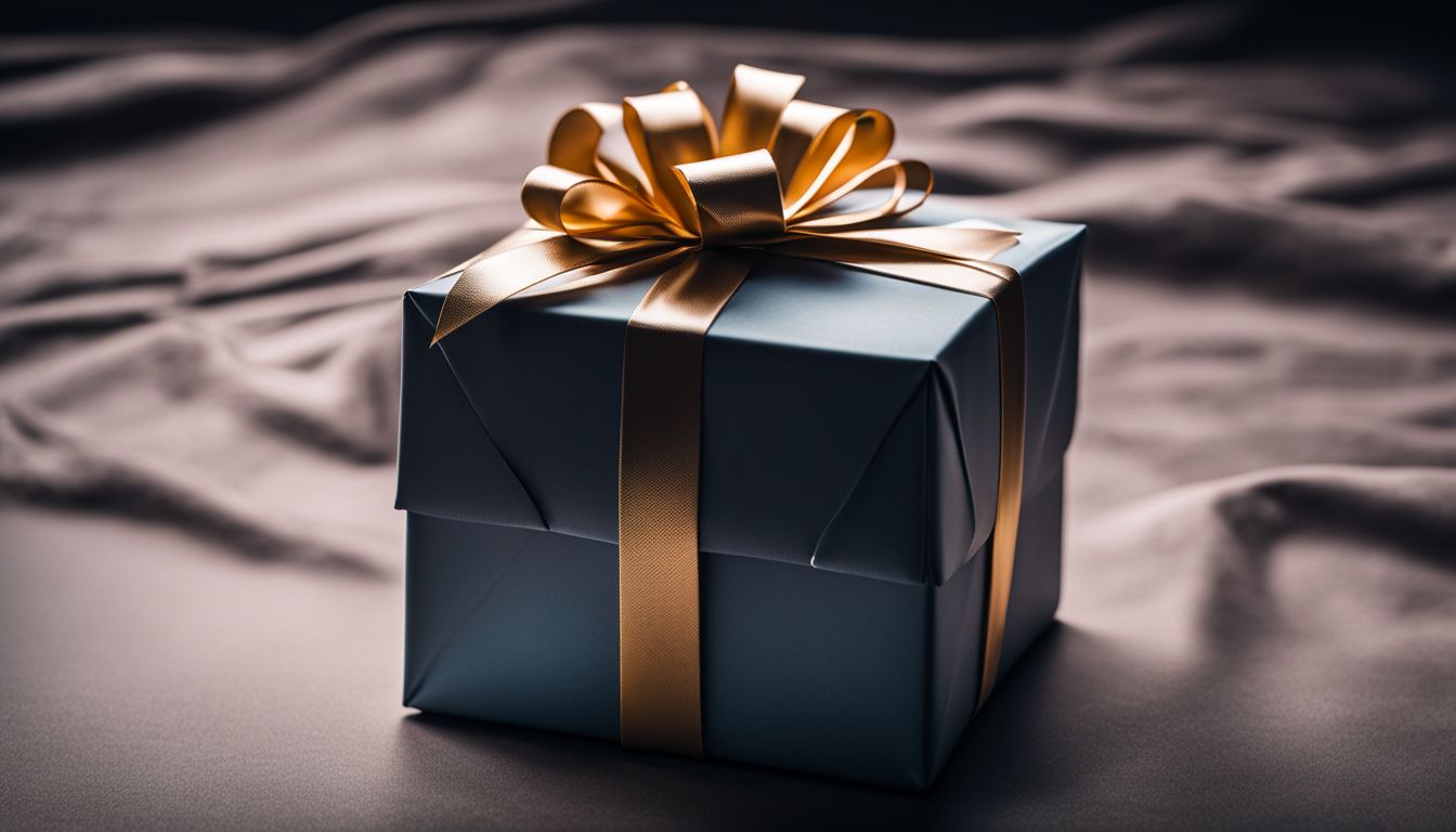 A mysterious gift box hidden in a dark room with diverse people.