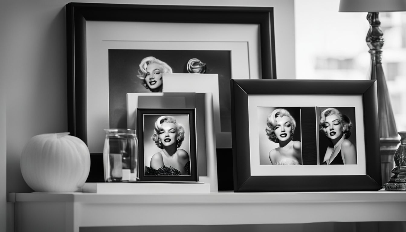 A collection of black and white photos of Marilyn Monroe.
