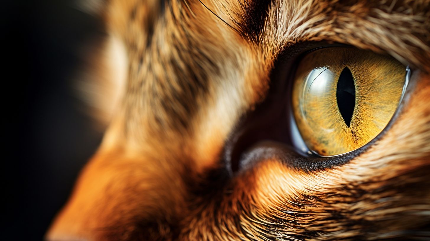 Close-up photo of a curious cat's face captured with a telephoto lens.