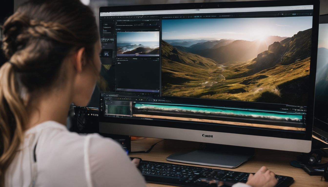 A person editing a video with different tools and software.