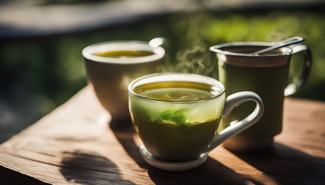Cups of Green and Yerba Mate tea