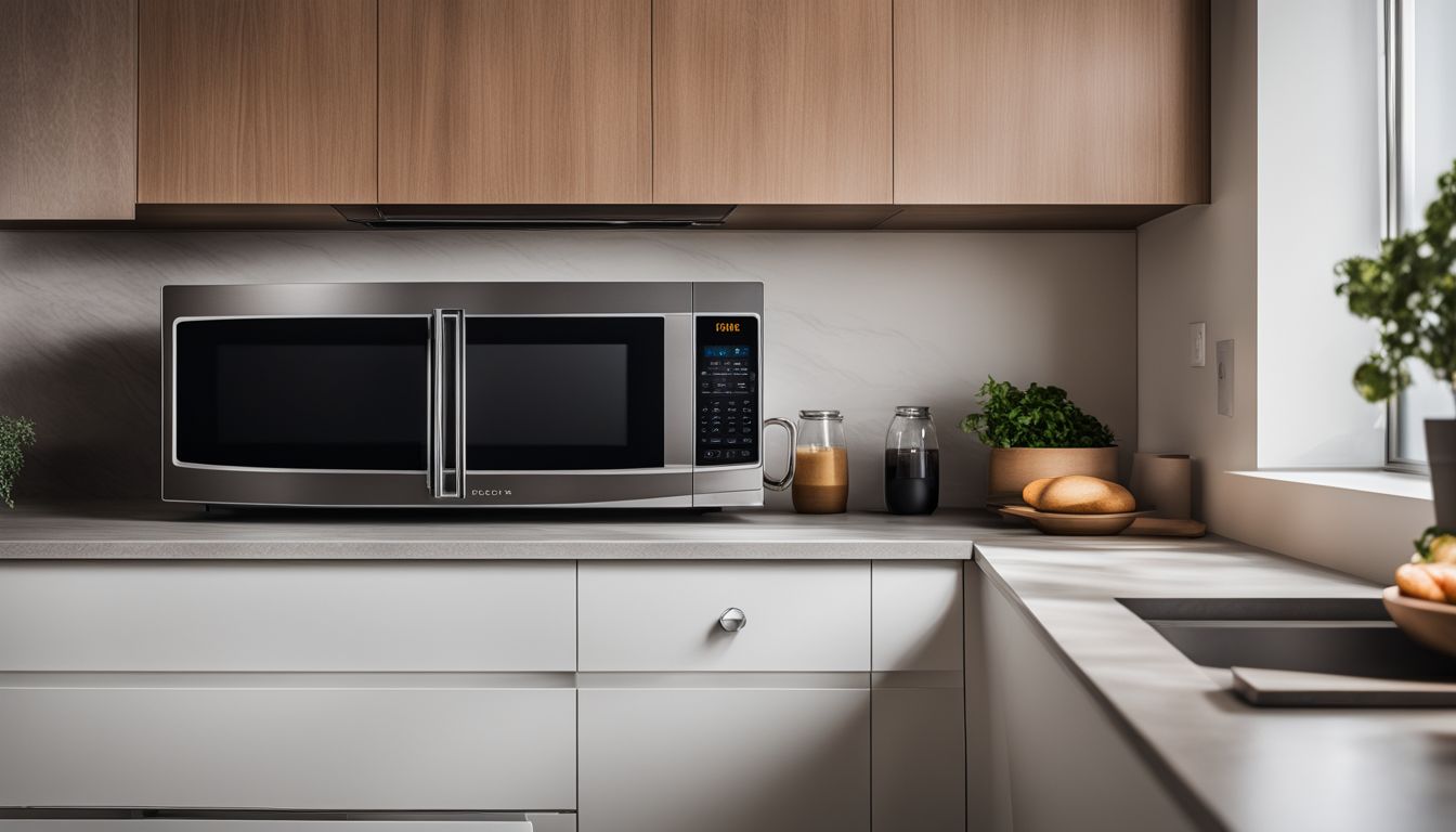 A clean and sparkling microwave interior with no stains or food particles in sight, showcasing a variety of individuals with different hairstyles and outfits.