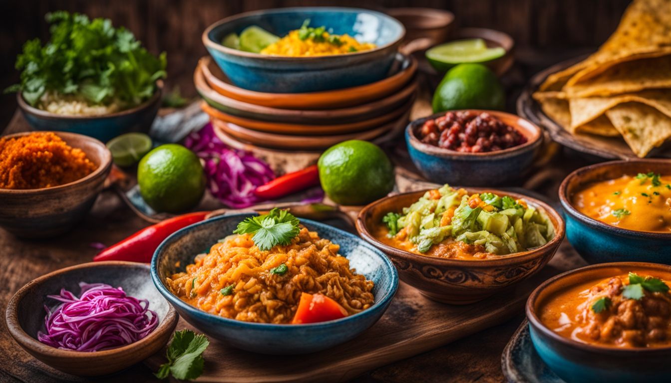 Ein farbenfrohes Bild von traditionellem mexikanischen Essen.
