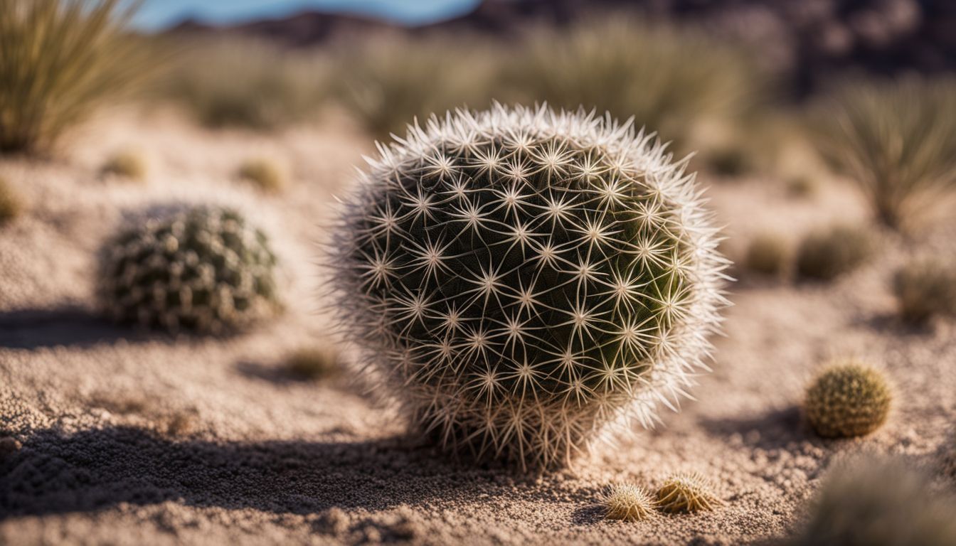 A photo of a cactus in a desert landscape with vibrant colors.