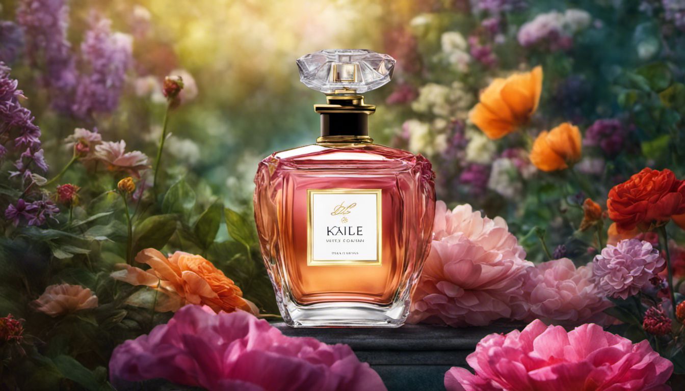 A luxurious perfume bottle in a blooming garden, capturing nature's allure.