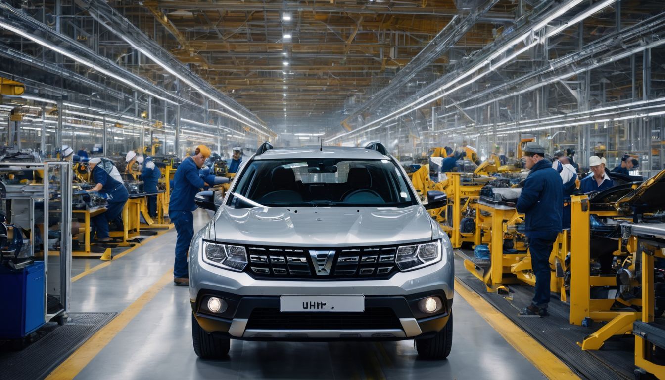 The interior of a Dacia production plant showing assembly lines.