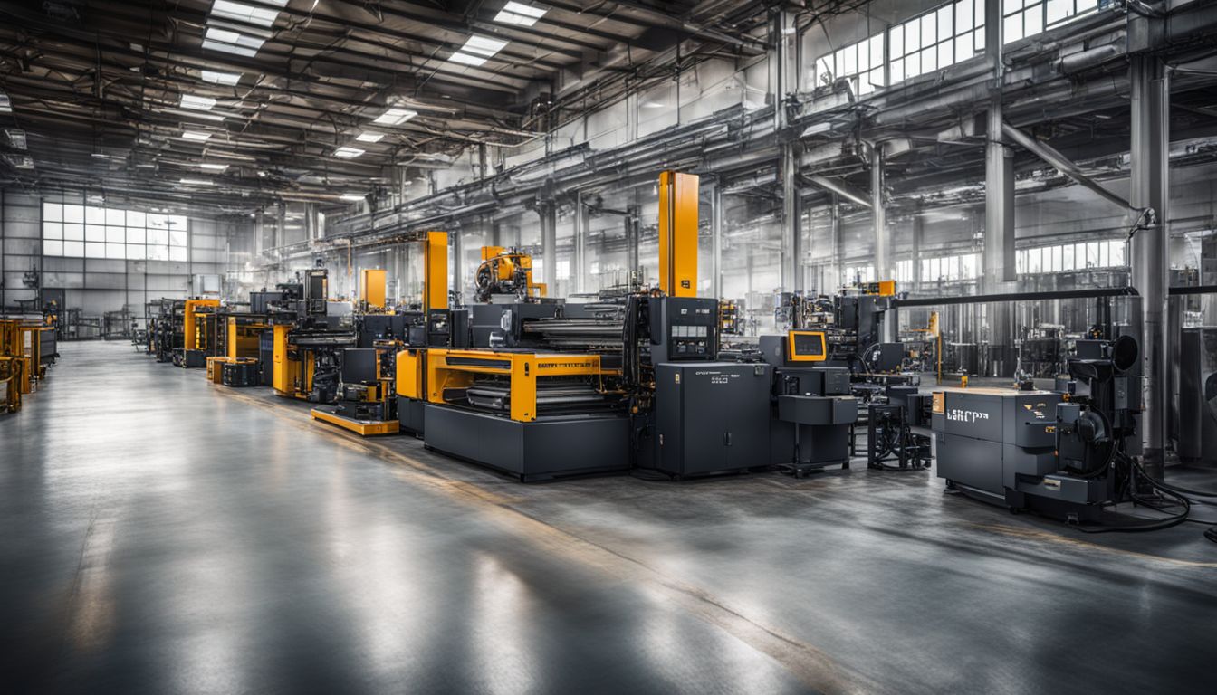 A modern factory floor with advanced machinery and equipment.
