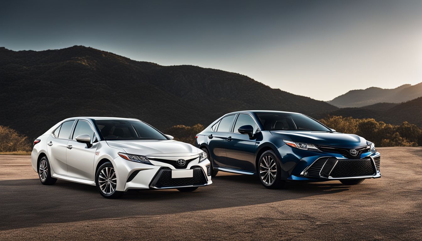 A comparison of Toyota Camry and Toyota Corolla showcased with detailed features.