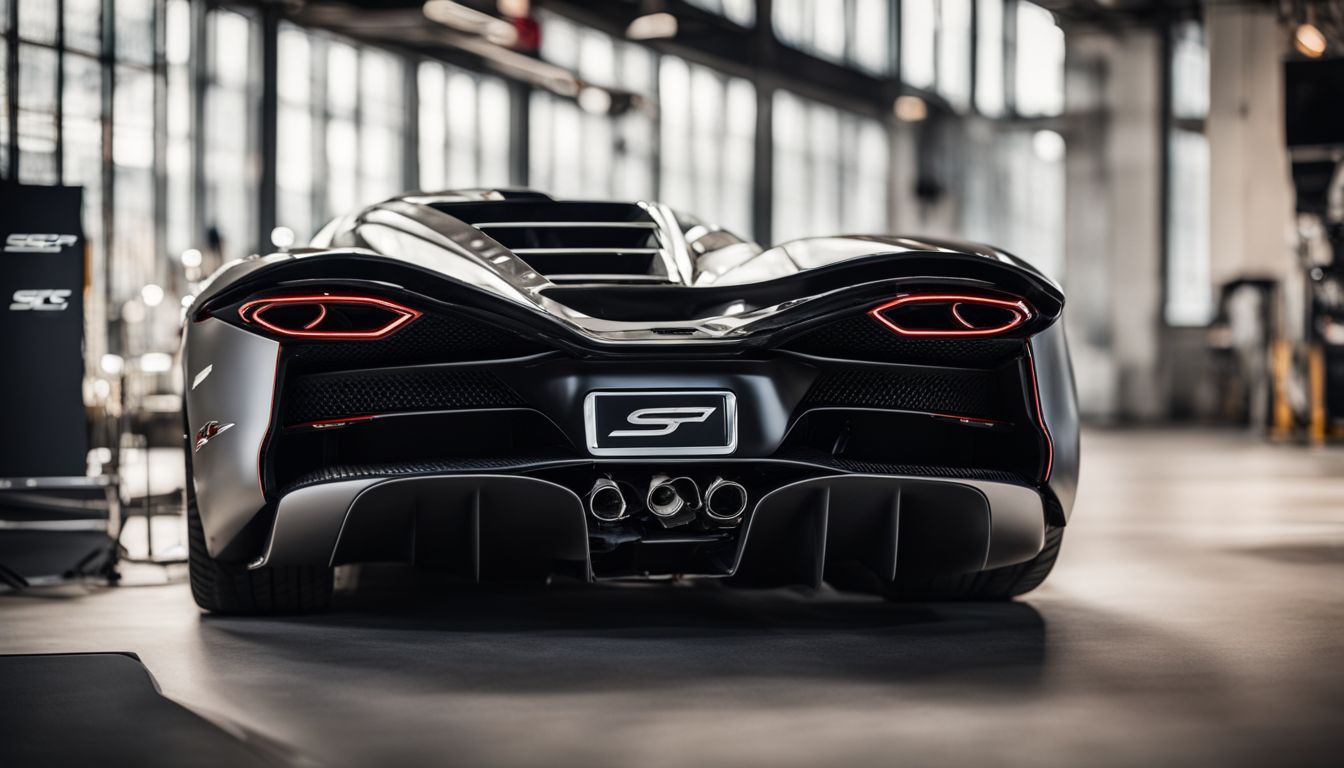A close-up photo of the SSC Tuatara's new Zpipe exhaust system.