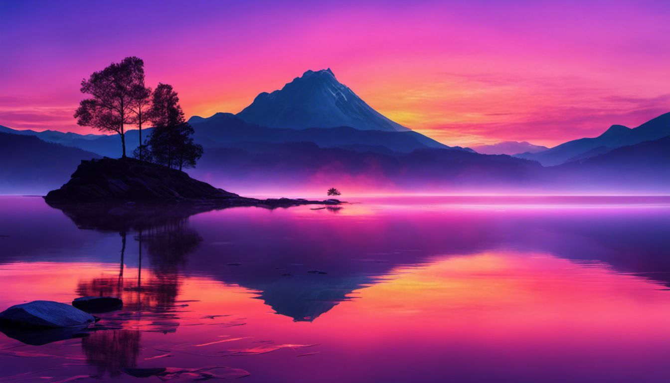 A stunning sunset reflected in a lake, showcasing the vibrant colors and serene beauty of a natural landscape.