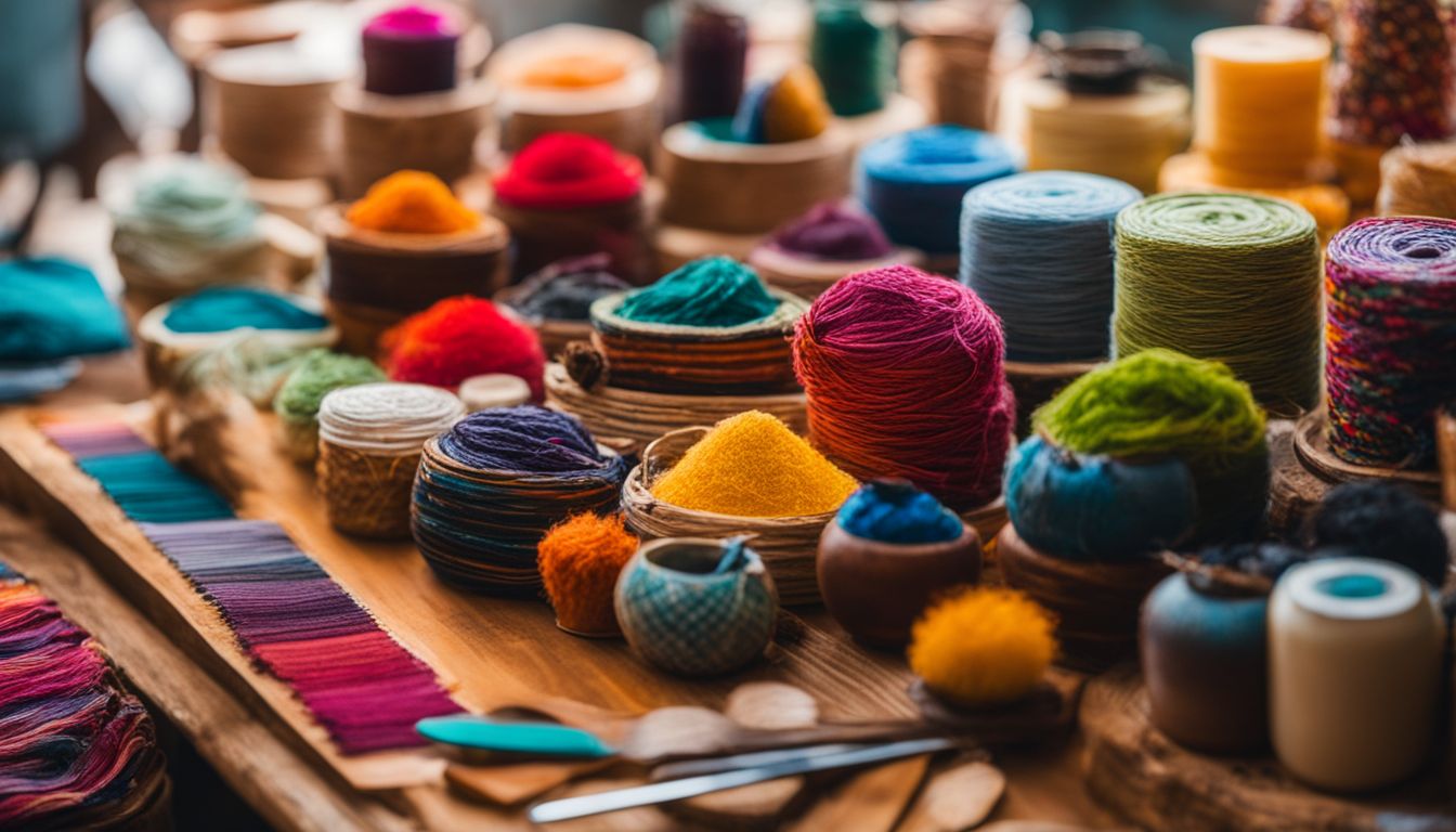 A vibrant photograph of a variety of unique handmade products, showcasing niche marketing and artistic creativity.