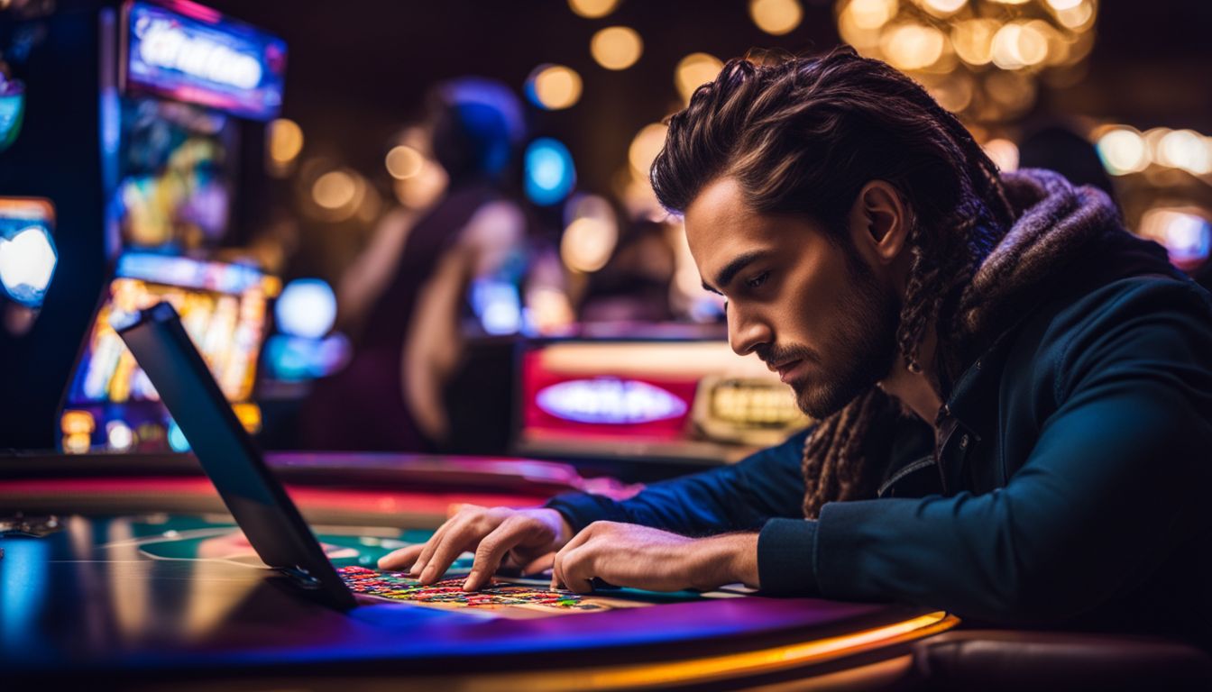 En person registrerar sig på ett online casino.
