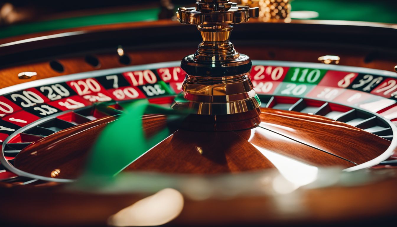 En bild av ett rouletthjul som snurrar på ett casino.