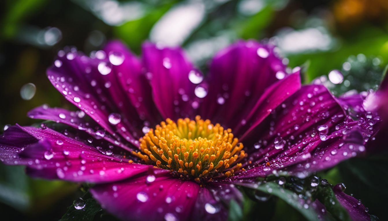 une photo de fleur vibrante dans un jardin luxuriant.
