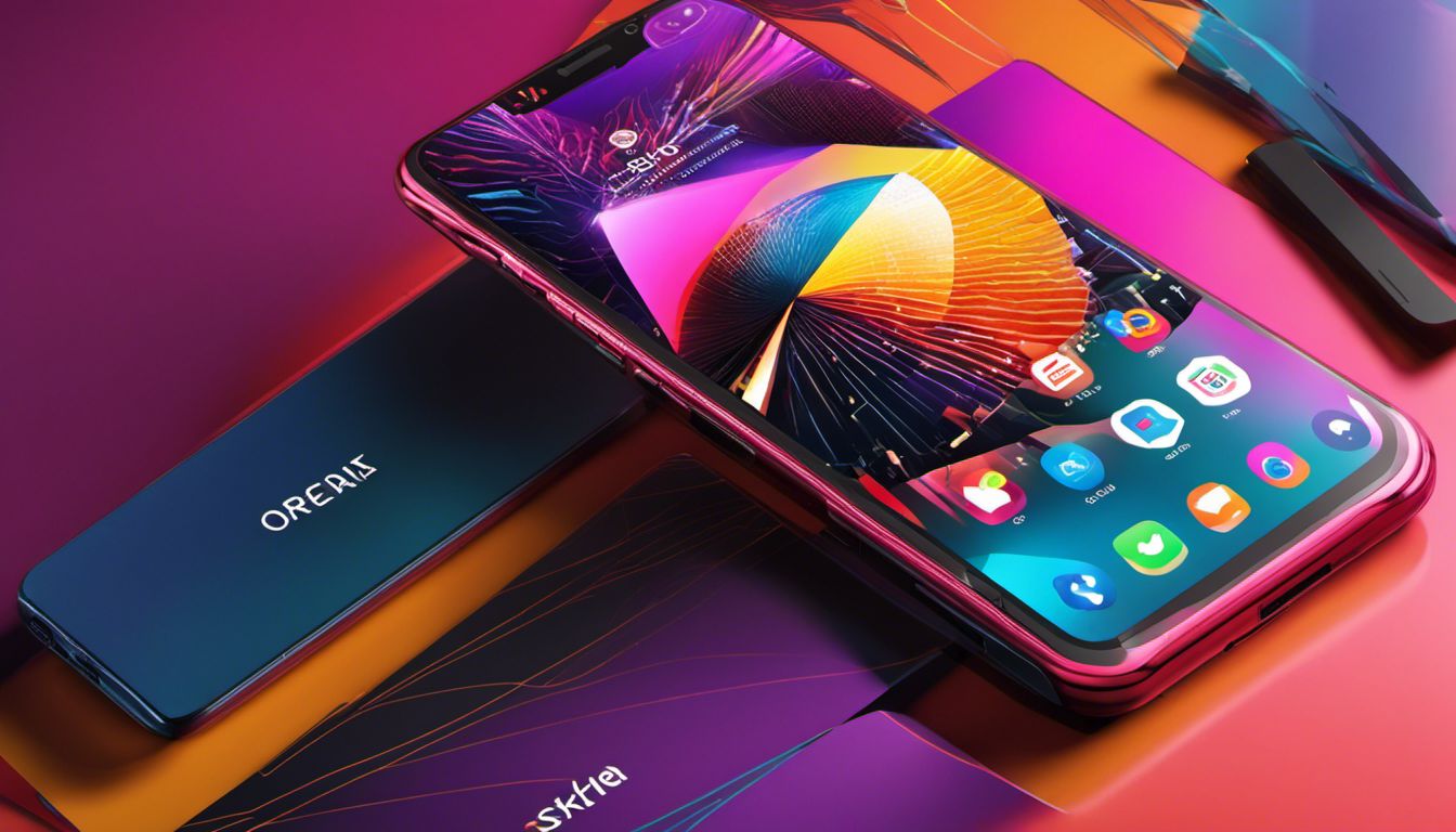 A visually stunning smartphone screen displaying a vibrant contact form that represents modern communication and innovation.