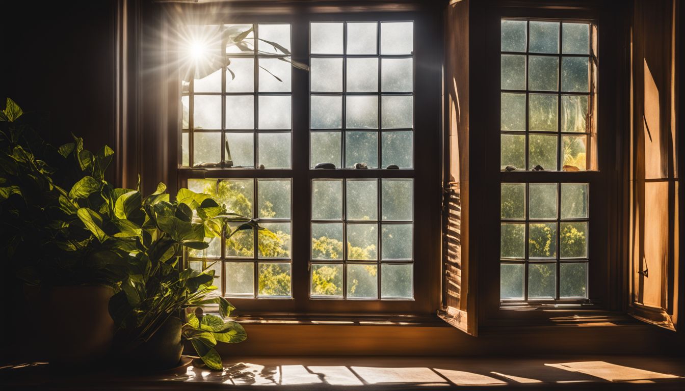 A casement window with sunlight showcasing its energy efficiency and ventilation.