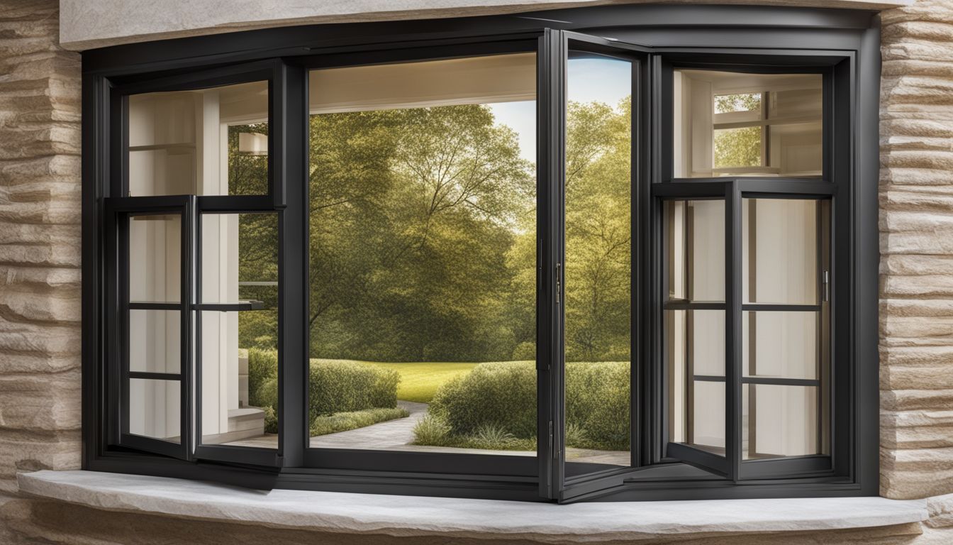 A comparison photo of different casement windows in a modern home.