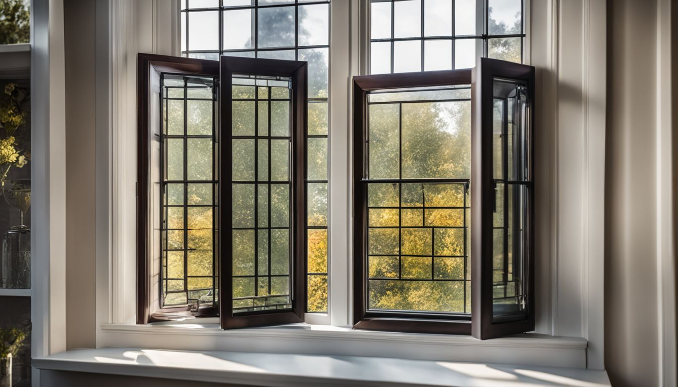 A close-up of sash and casement windows side by side in a contemporary home setting.