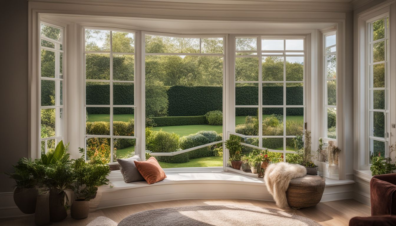 A photo of a Casement window showcasing a beautiful garden view.