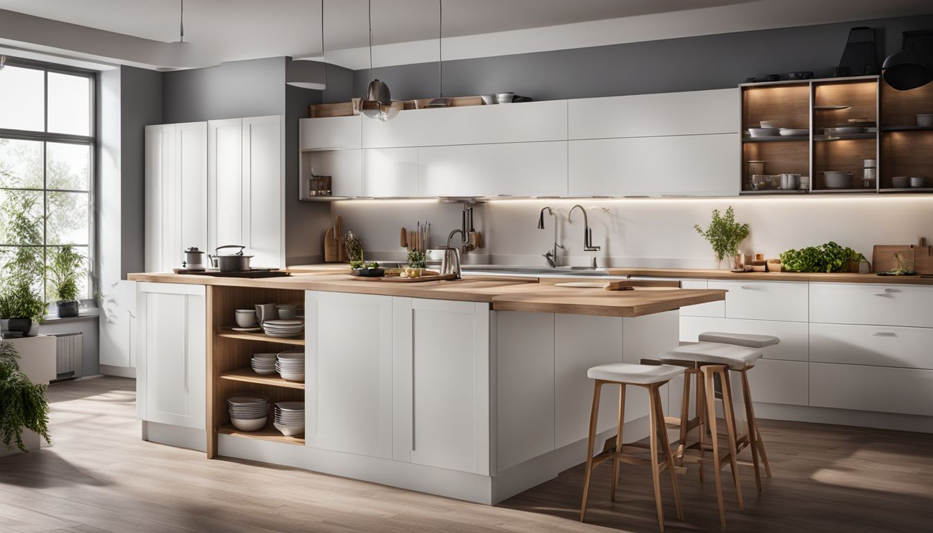 A modern kitchen with freshly installed Ikea cabinet doors.