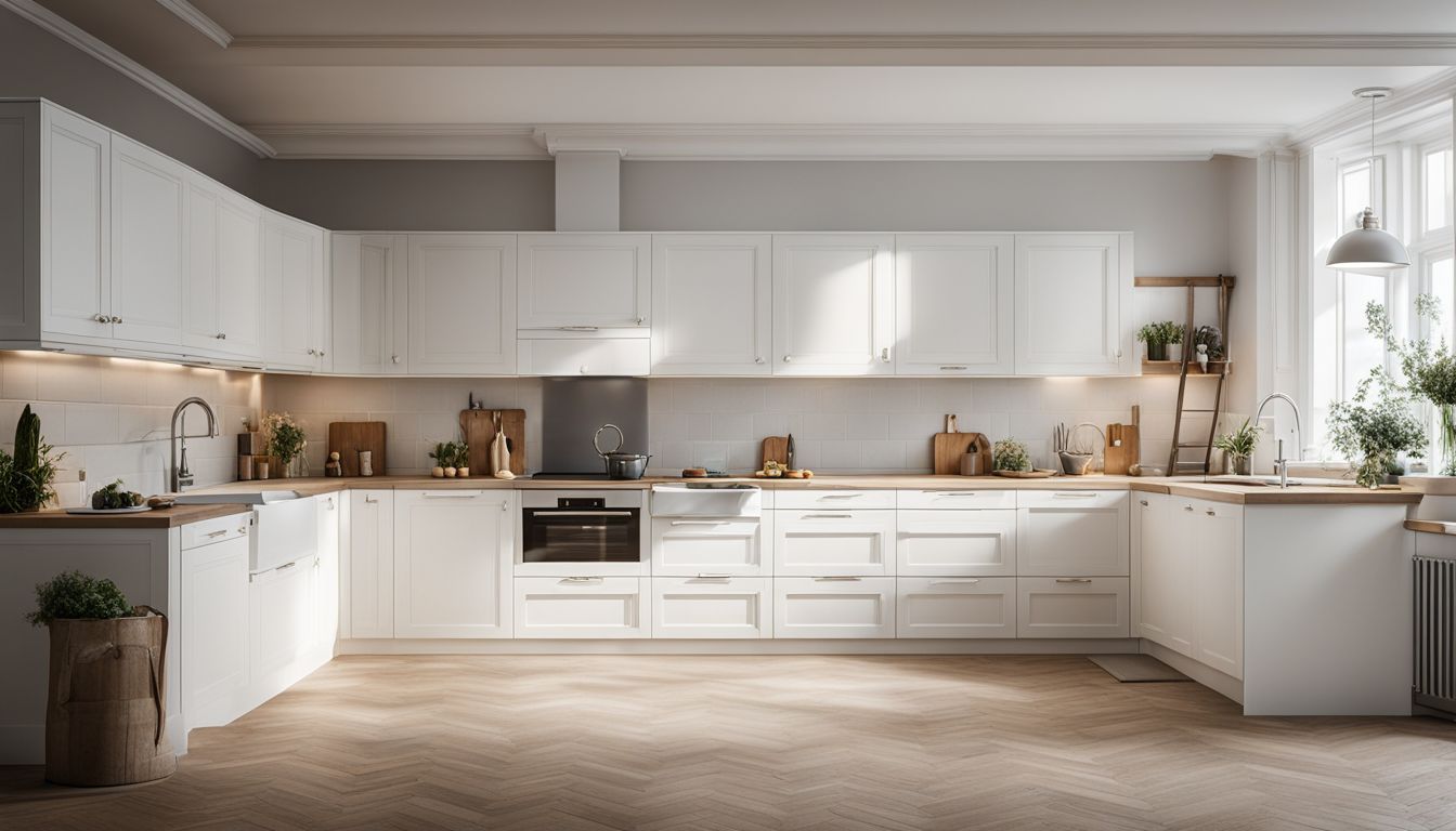 A photo of ENKÖPING cabinet doors in a bright kitchen.