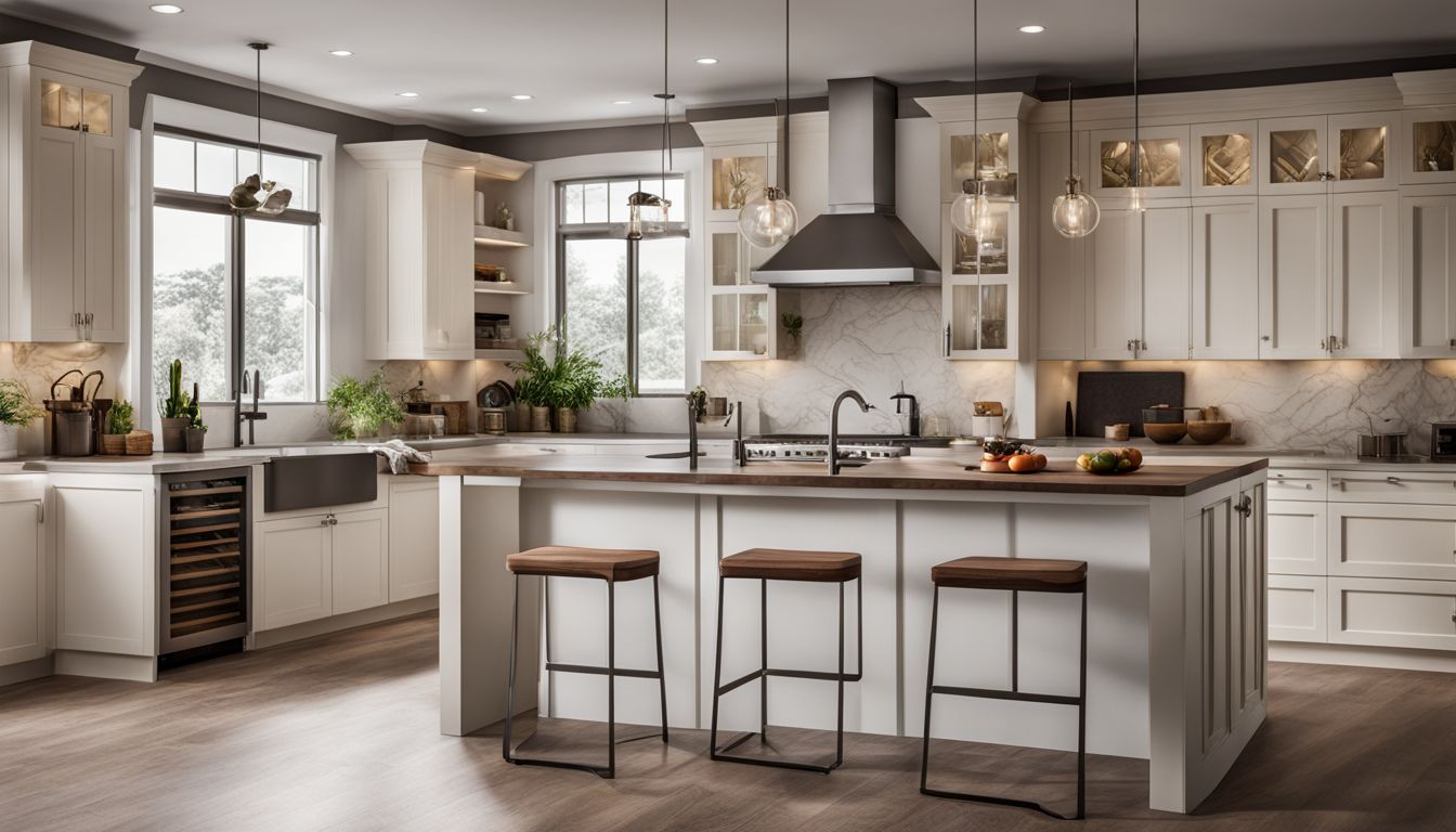 A modern kitchen with versatile and stylish semi-custom cabinets.