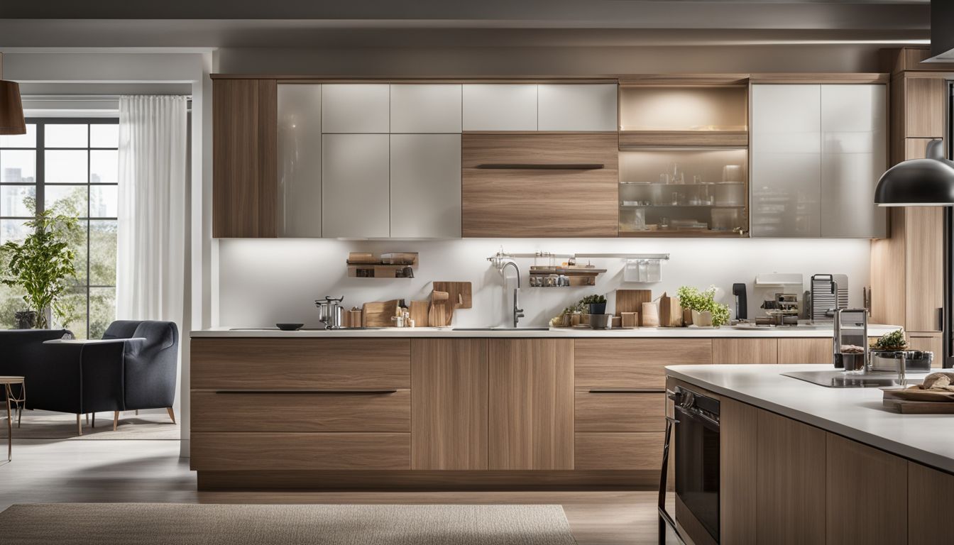 A variety of SEKTION cabinet doors and drawer fronts displayed stylishly.
