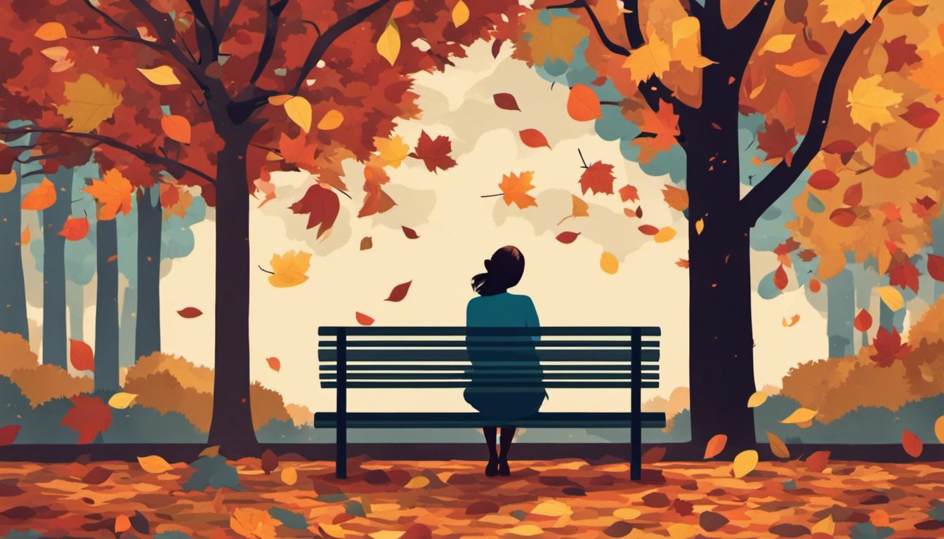 A woman captures the changing seasons in a nostalgic moment.
