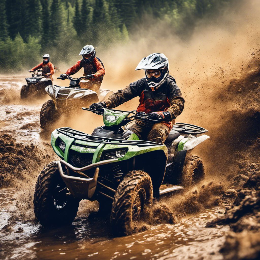 A diverse group of ATV riders enjoying an off-road adventure.