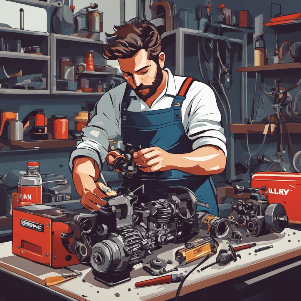 A skilled mechanic works diligently to disassemble an ATV carburetor.