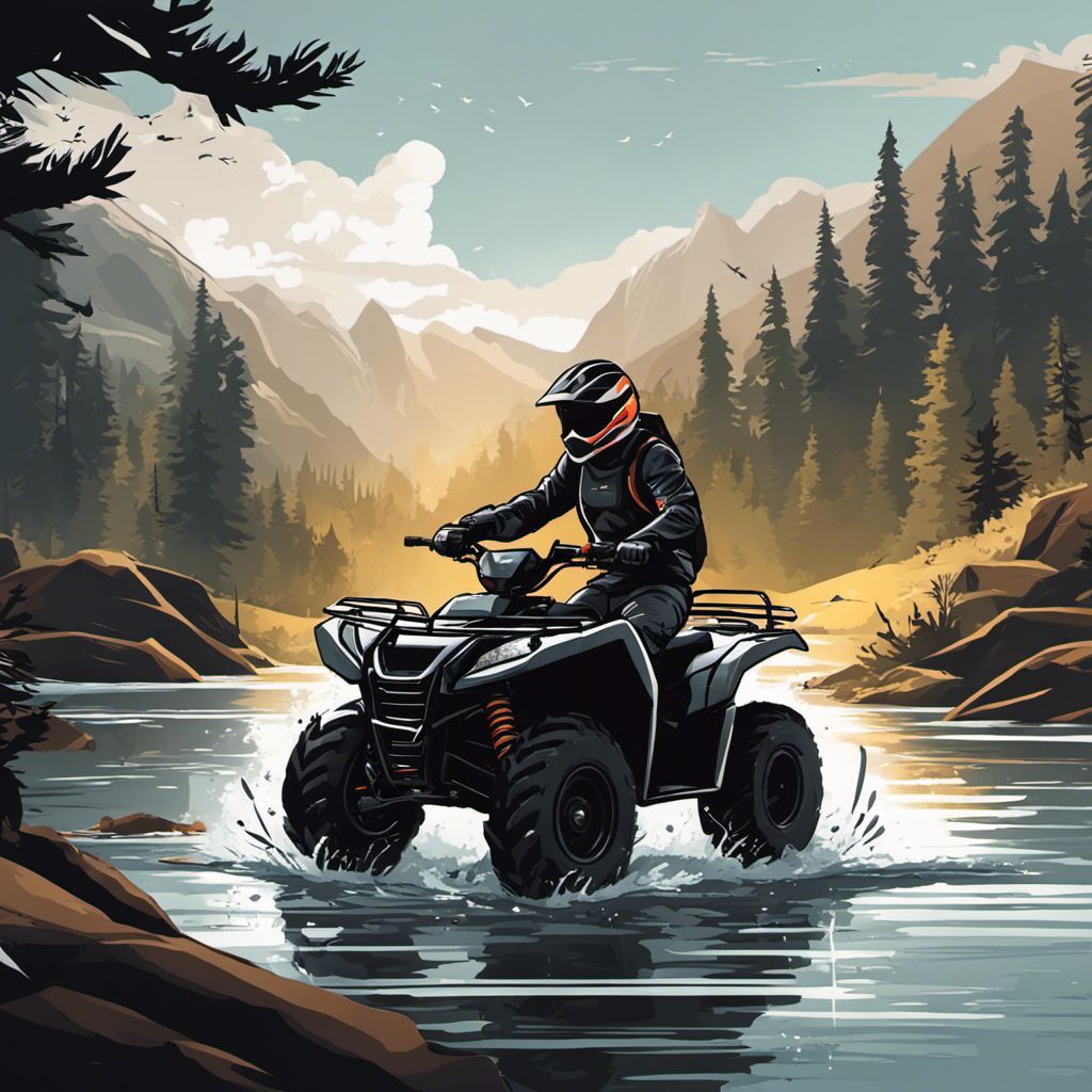A determined ATV rider amidst stunning wildlife, showcasing battery contrast.