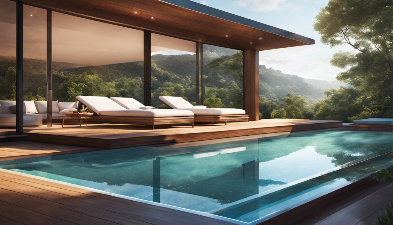 A serene and modern outdoor pool with a minimalist deck.
