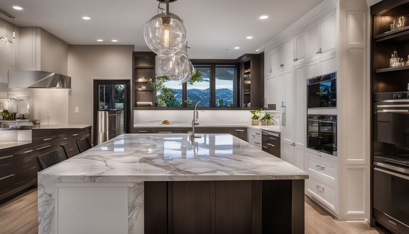 A photo of a luxurious kitchen countertop with modern aesthetics.