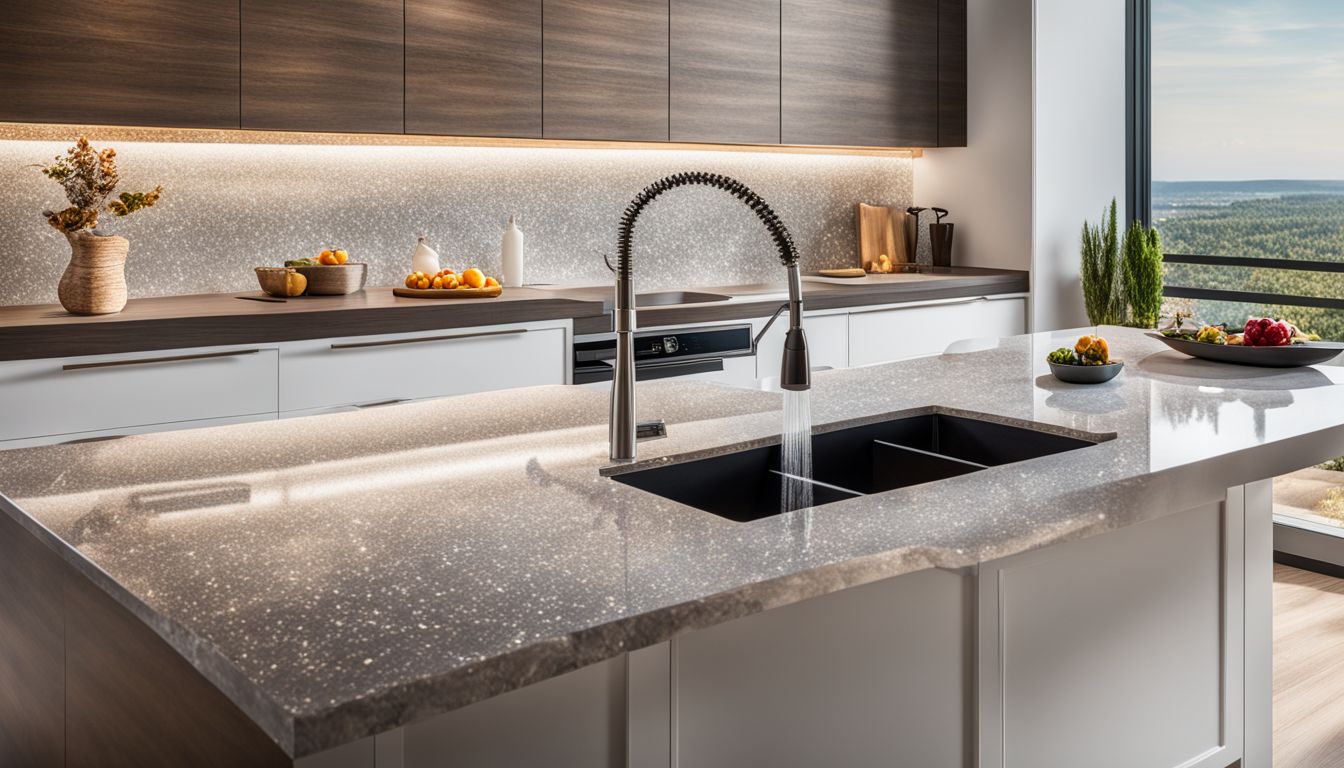 A vibrant kitchen countertop with a variety of captivating elements.
