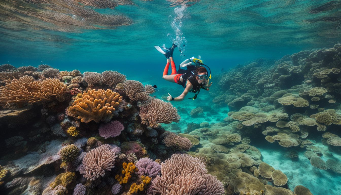 A snorkeler explores vibrant coral reefs in the crystal-clear waters of Nha Trang.